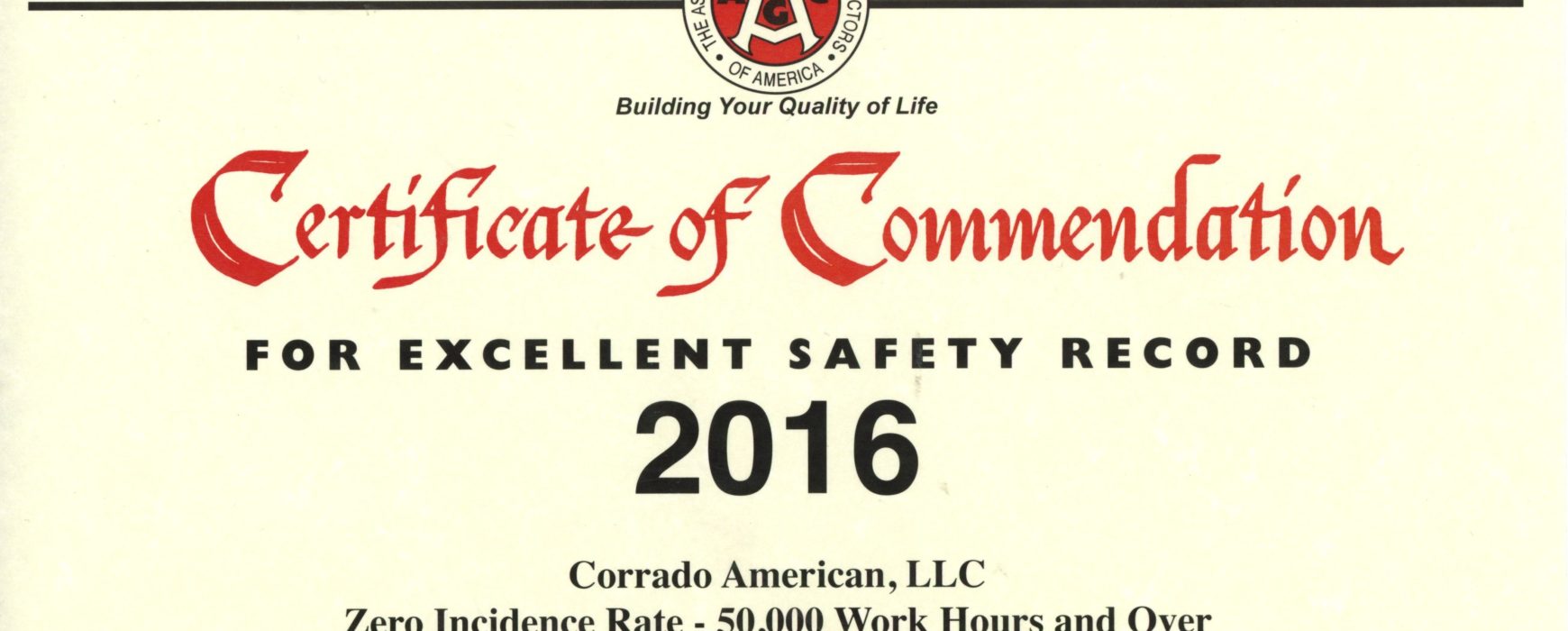 2016 National AGC Safety Award